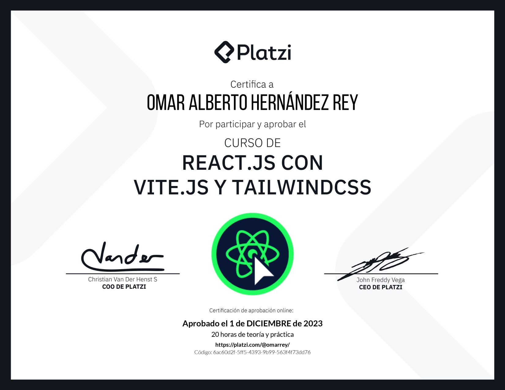 React.js con Vite.js y TailwindCSS